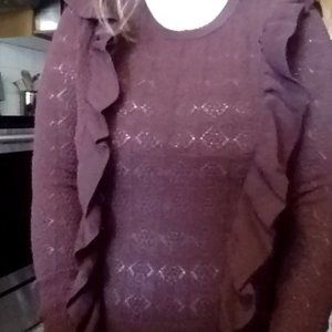 chocolate brown/burgandy sweater
